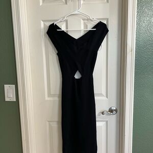 All in Favor Black Backless Dress